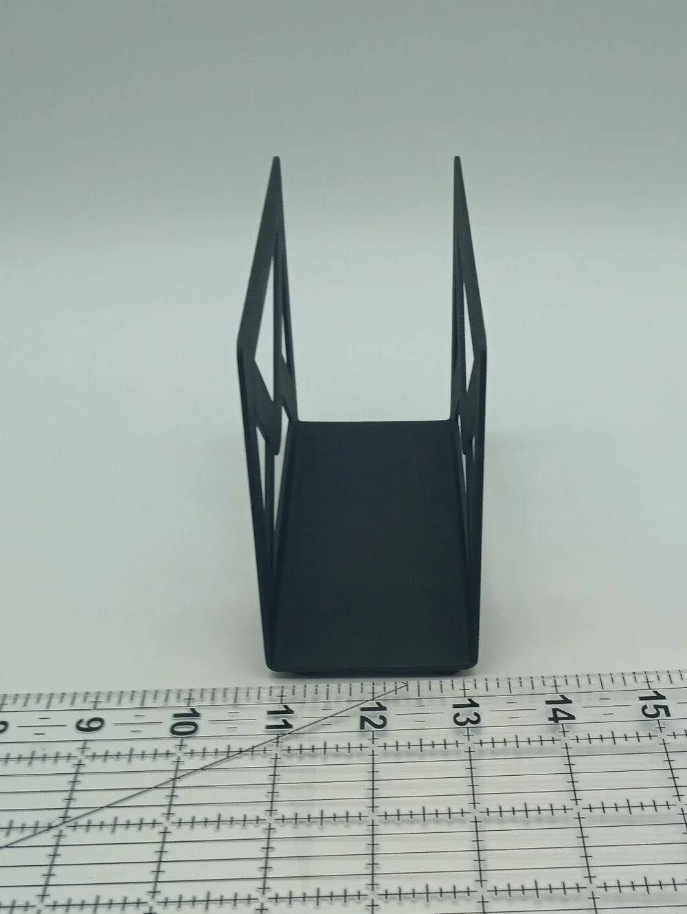 MyGift Black Metal Desktop Mail Holder with Cutout Envelope Design